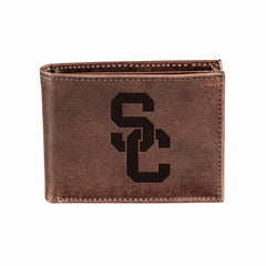 University of Southern California, Bi-Fold Wallet, Brown, CH, 100% Gen