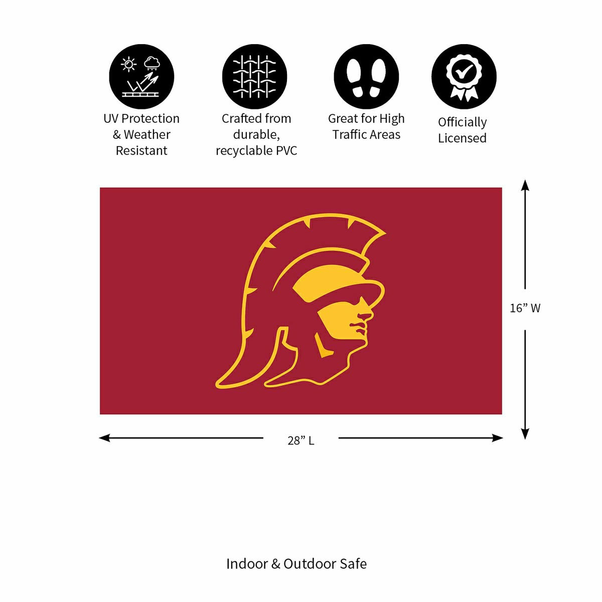 Full Color PVC Mat, 16" x 28", University of Southern California