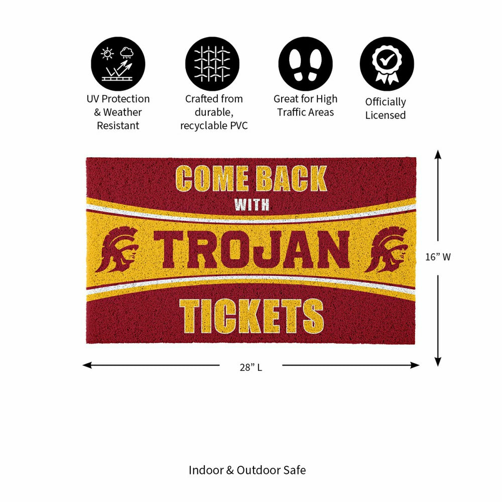 28" x 16" PVC Trapper Mat, Come Back with Tickets, University of South