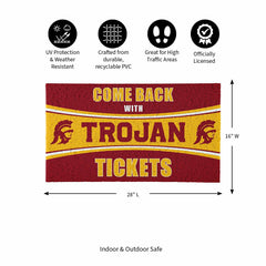 28" x 16" PVC Trapper Mat, Come Back with Tickets, University of South
