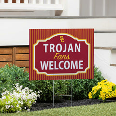 University of Southern California Coroplast Yard Sign, "Fans Welcome"