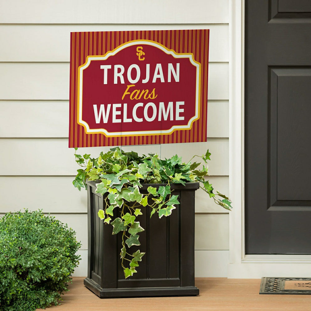 University of Southern California Coroplast Yard Sign, "Fans Welcome"