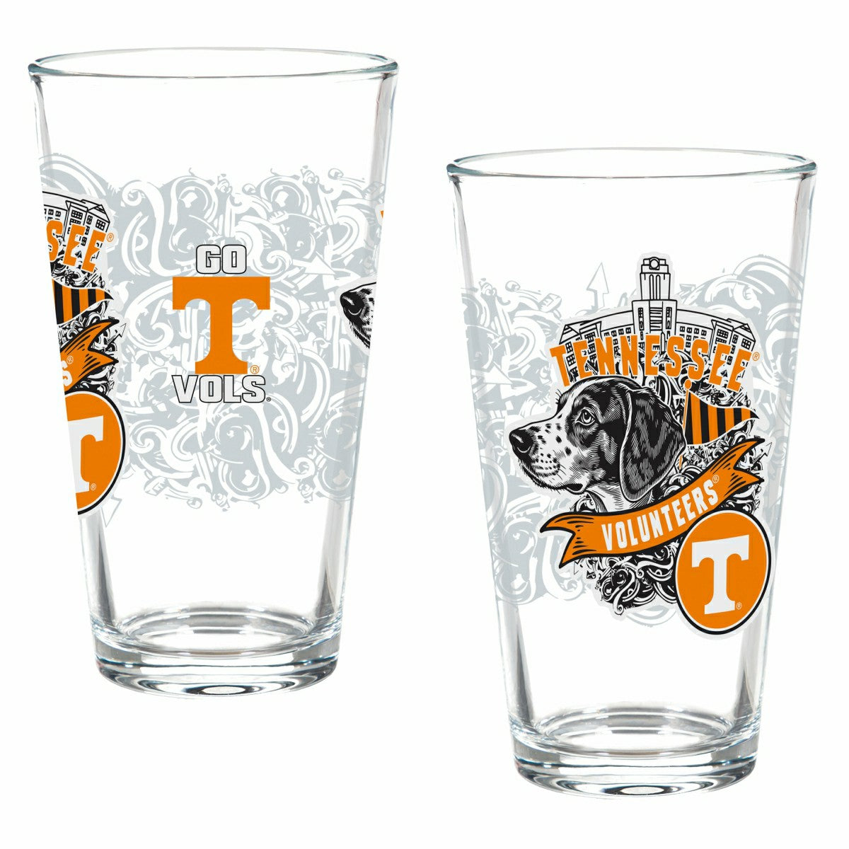 University of Tennessee 16oz Glass pint, Set of 2