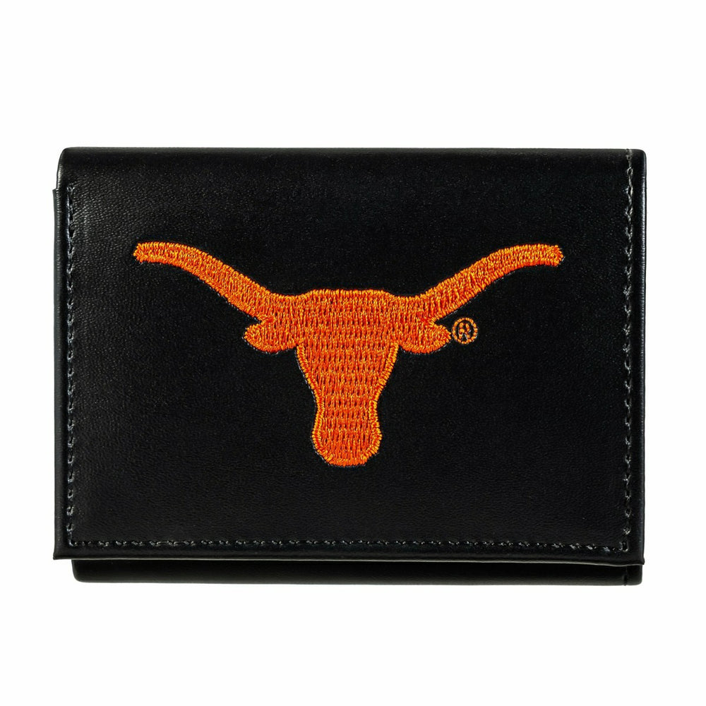 University of Texas Black Tri-Fold Embroidered Wallet w/ RFID Blocking