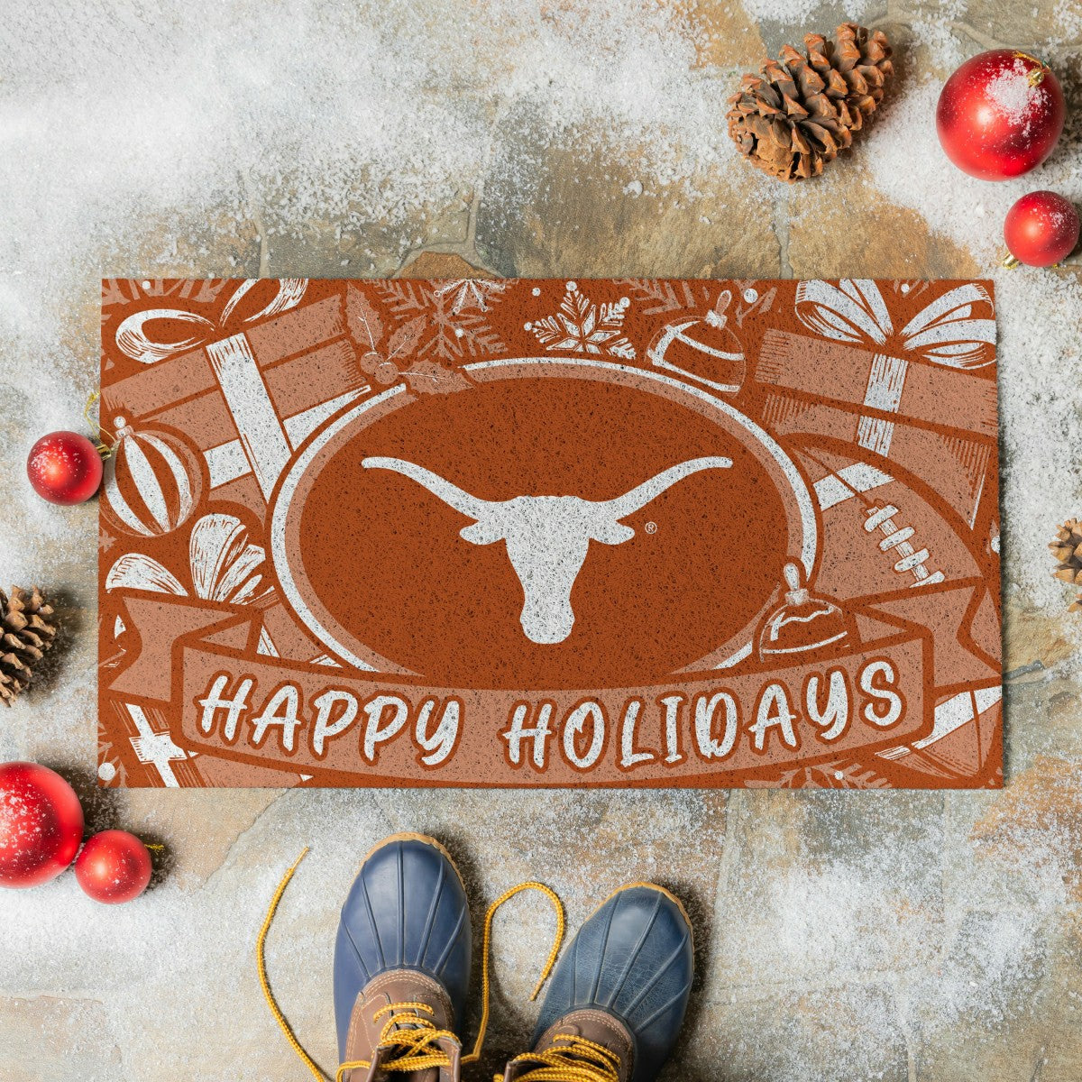 University of Texas Holiday PVC Mat, 28"x16"