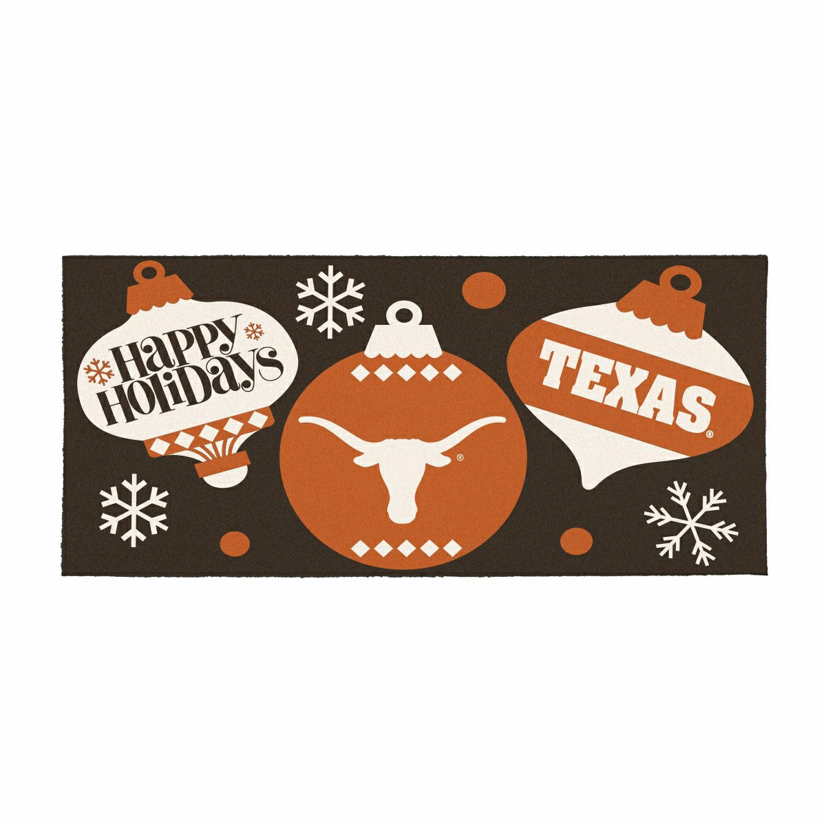 University of Texas Holiday Flocked Coir Sassafras Switch Mat, 22"x10"