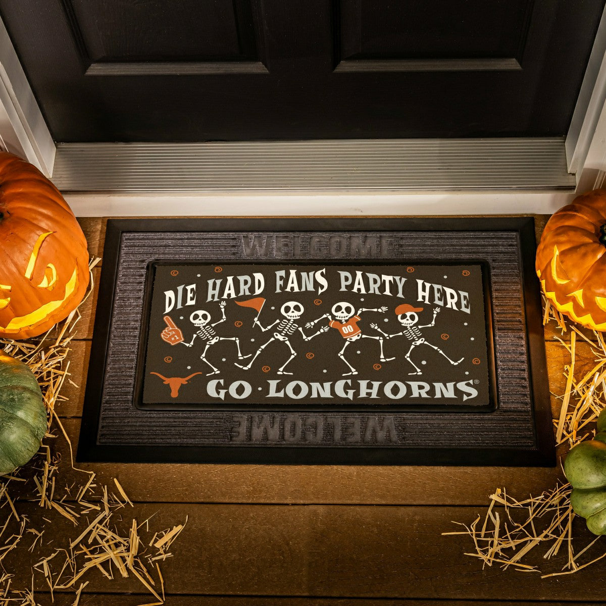 University of Texas Flocked Coir Halloween Sassafras Switch Mat, 22"x1