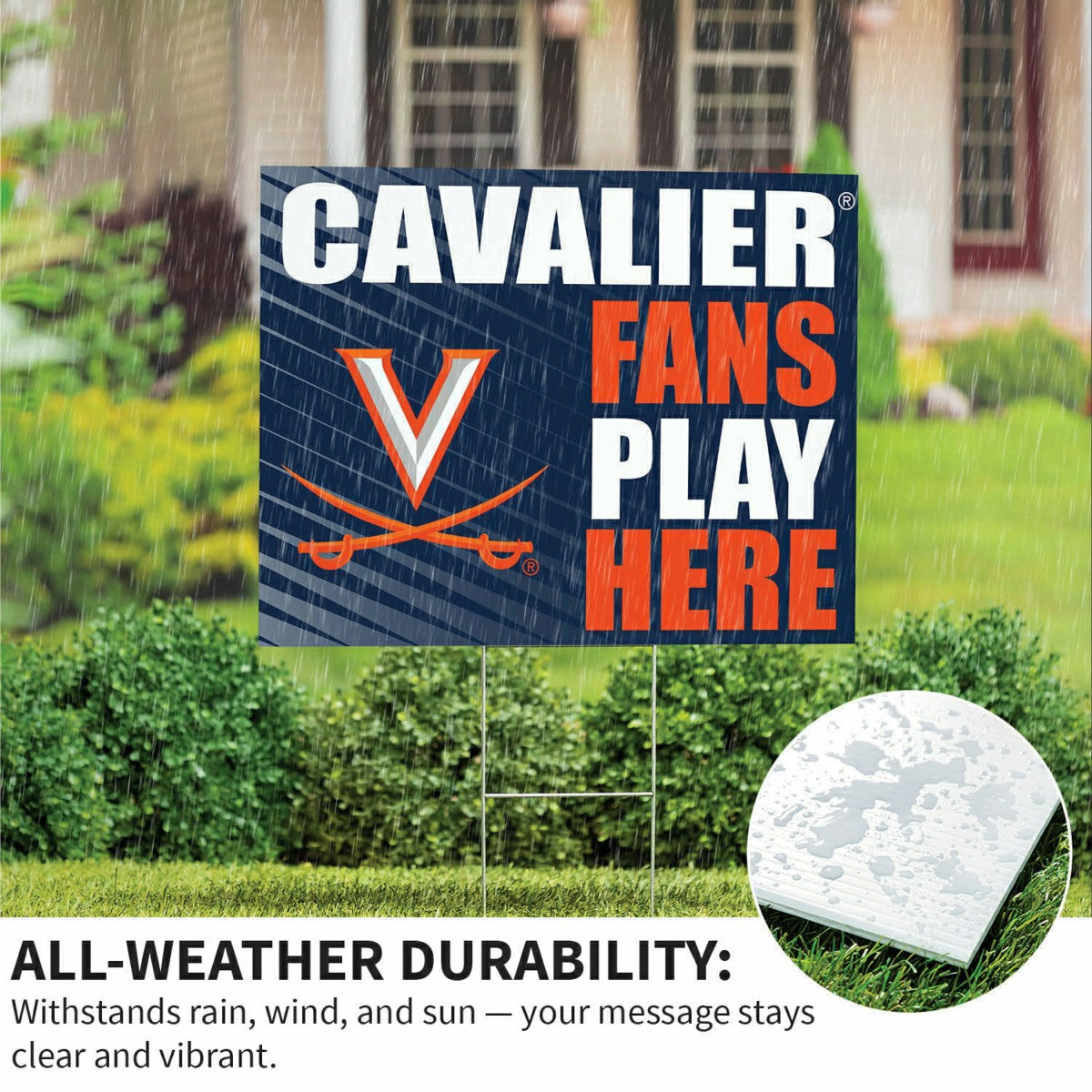 University of Virginia Coroplast Yard Sign "Fans Play Here"