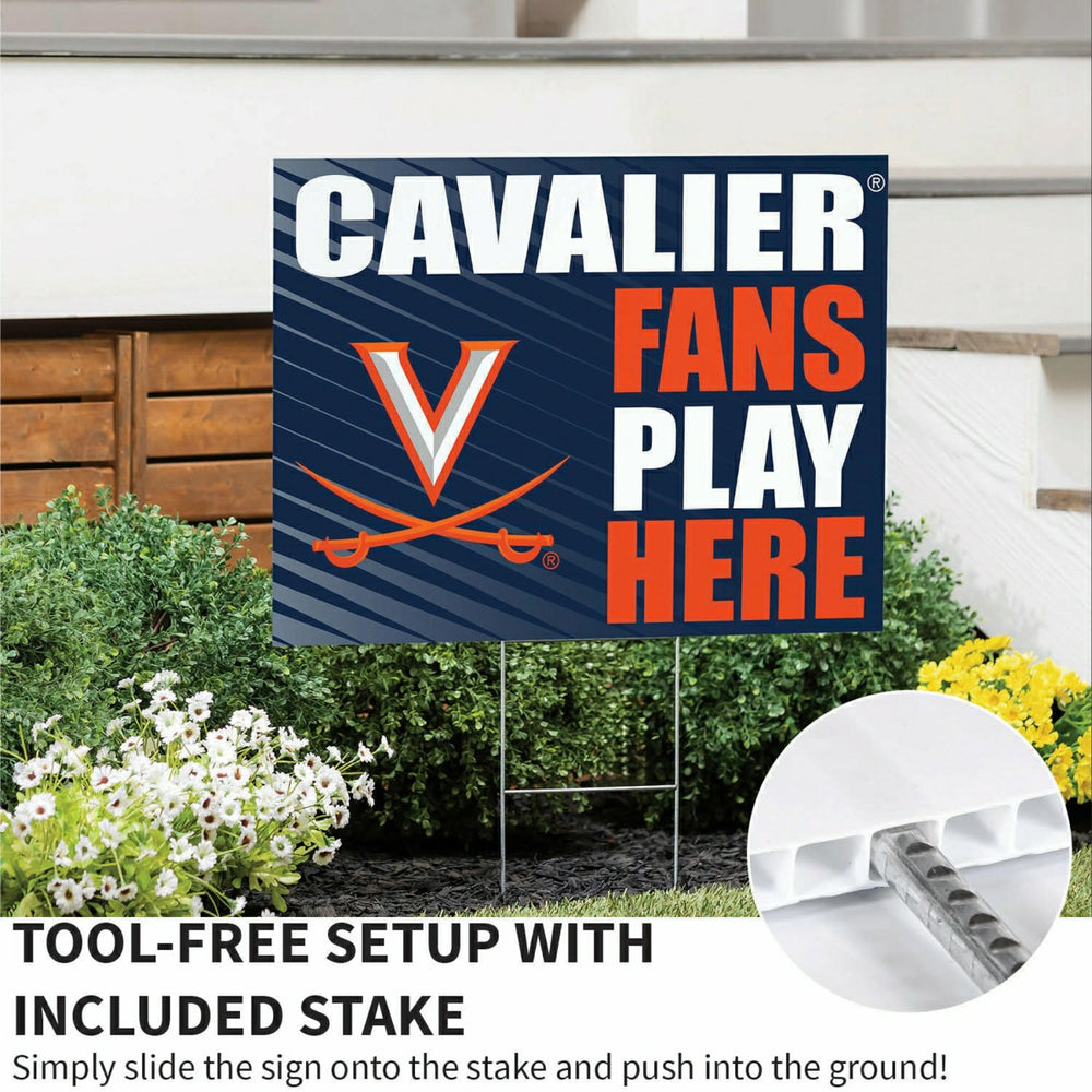 University of Virginia Coroplast Yard Sign "Fans Play Here"