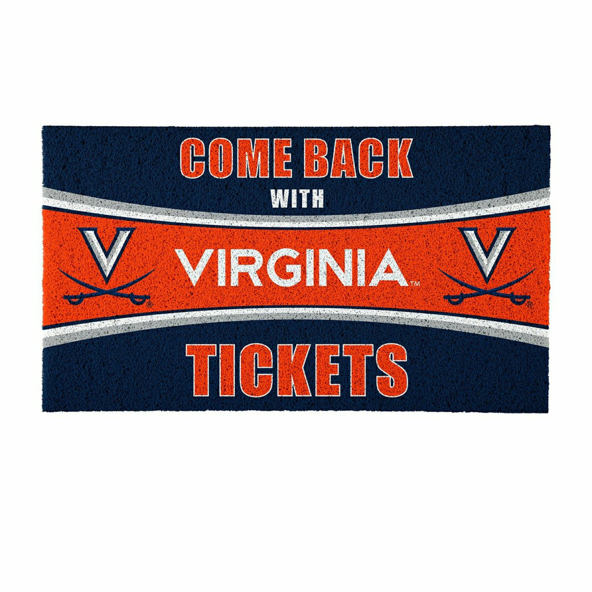 28" x 16" PVC Trapper Mat, Come Back with Tickets, University of Virgi