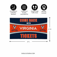 28" x 16" PVC Trapper Mat, Come Back with Tickets, University of Virgi