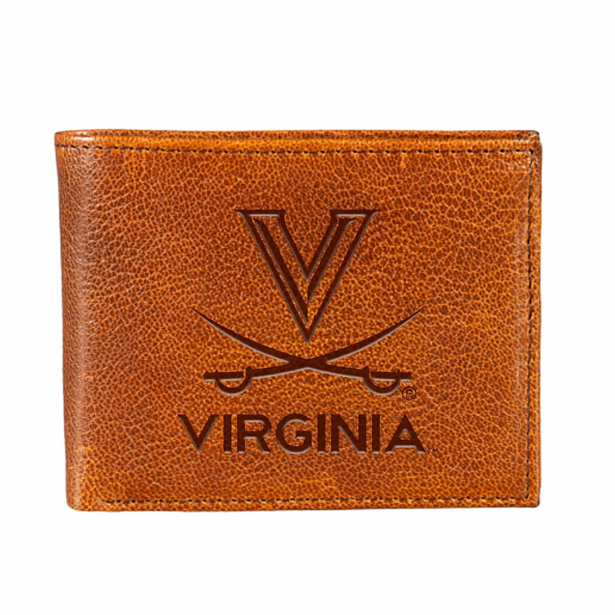 University of Virginia, Embossed 100% Genuine Tumbled Leather Passcase