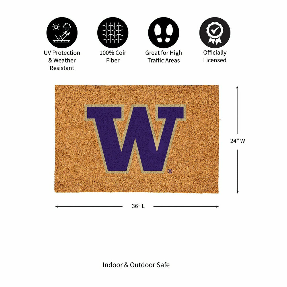 University of Washington Large Full Color Coir Mat, 36"x24"