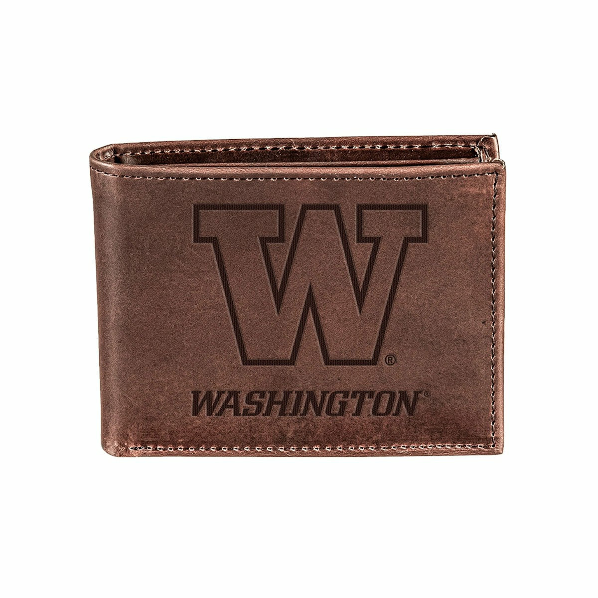 University of Washington, Bi-Fold Wallet, Brown, CH, 100% Genuine Leat