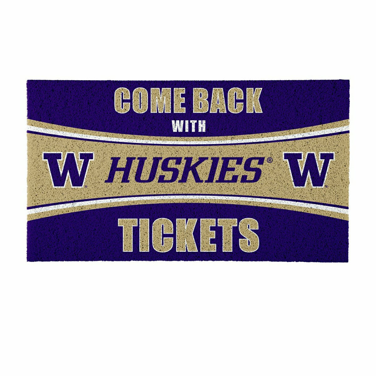 28" x 16" PVC Trapper Mat, Come Back with Tickets, University of Washi