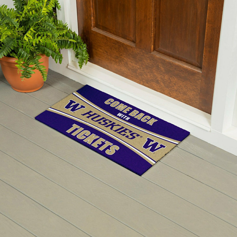 28" x 16" PVC Trapper Mat, Come Back with Tickets, University of Washi