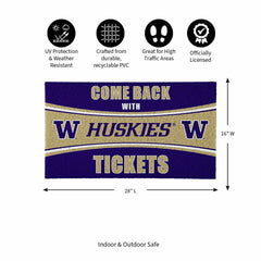 28" x 16" PVC Trapper Mat, Come Back with Tickets, University of Washi