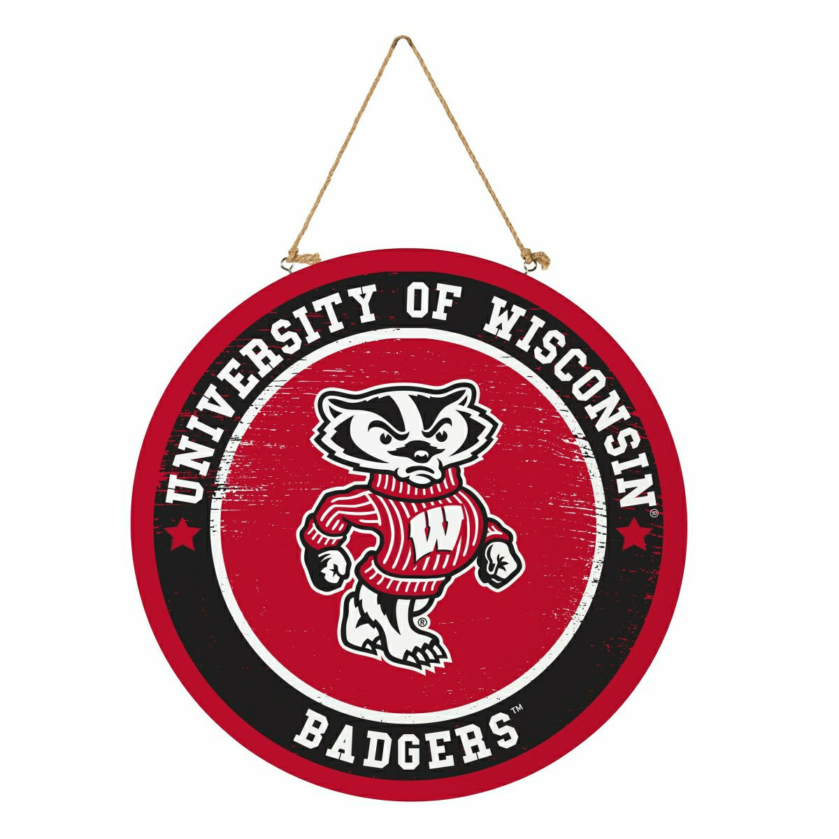 University of Wisconsin-Madison Round Door Décor with Hanging Rope, 18