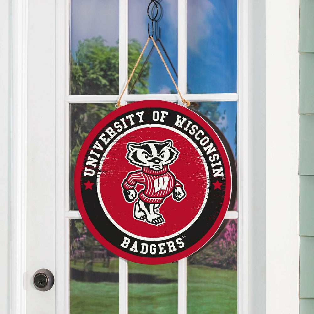 University of Wisconsin-Madison Round Door Décor with Hanging Rope, 18