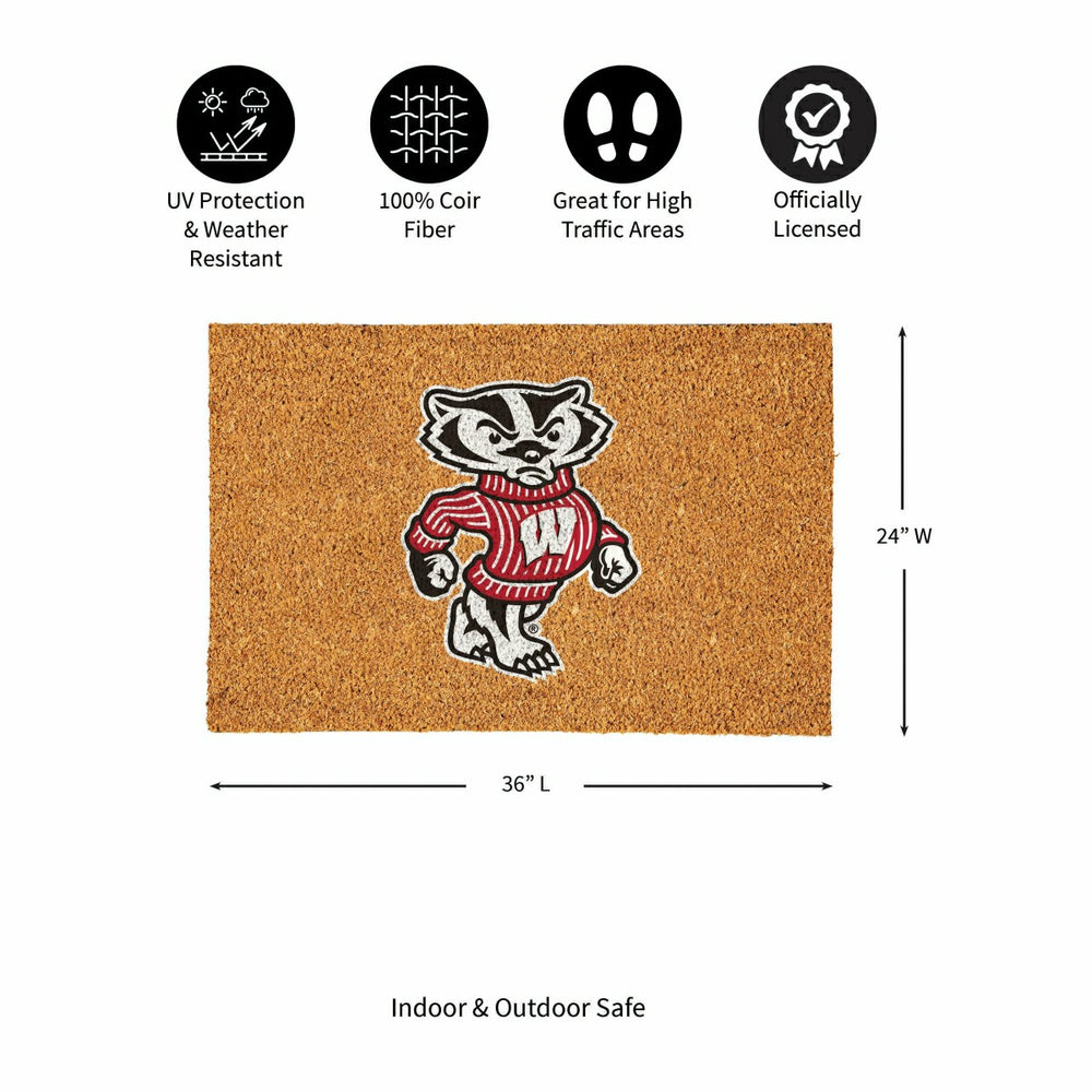 University of Wisconsin-Madison Large Full Color Coir Mat, 36"x24"