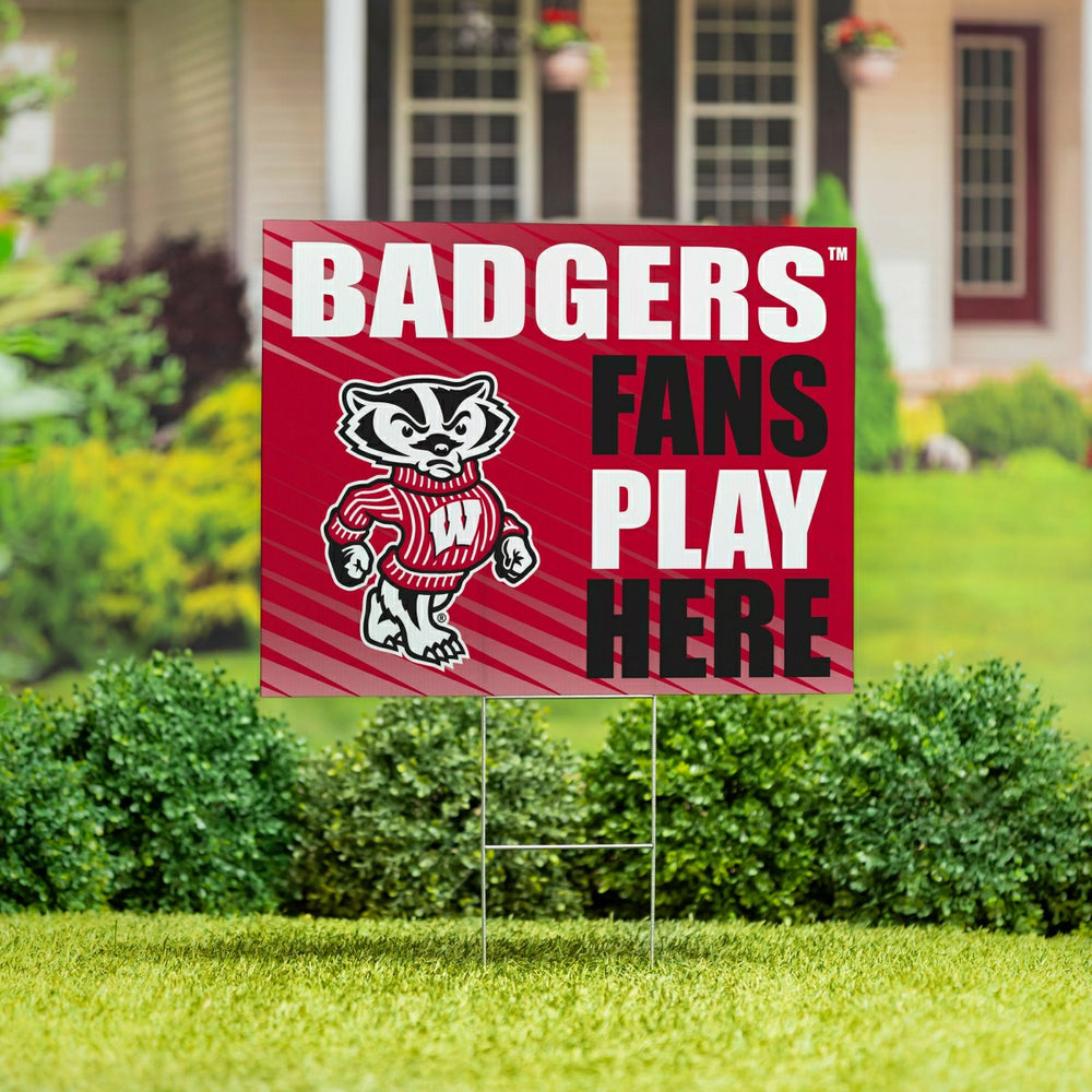 University of Wisconsin-Madison Coroplast Yard Sign "Fans Play Here"