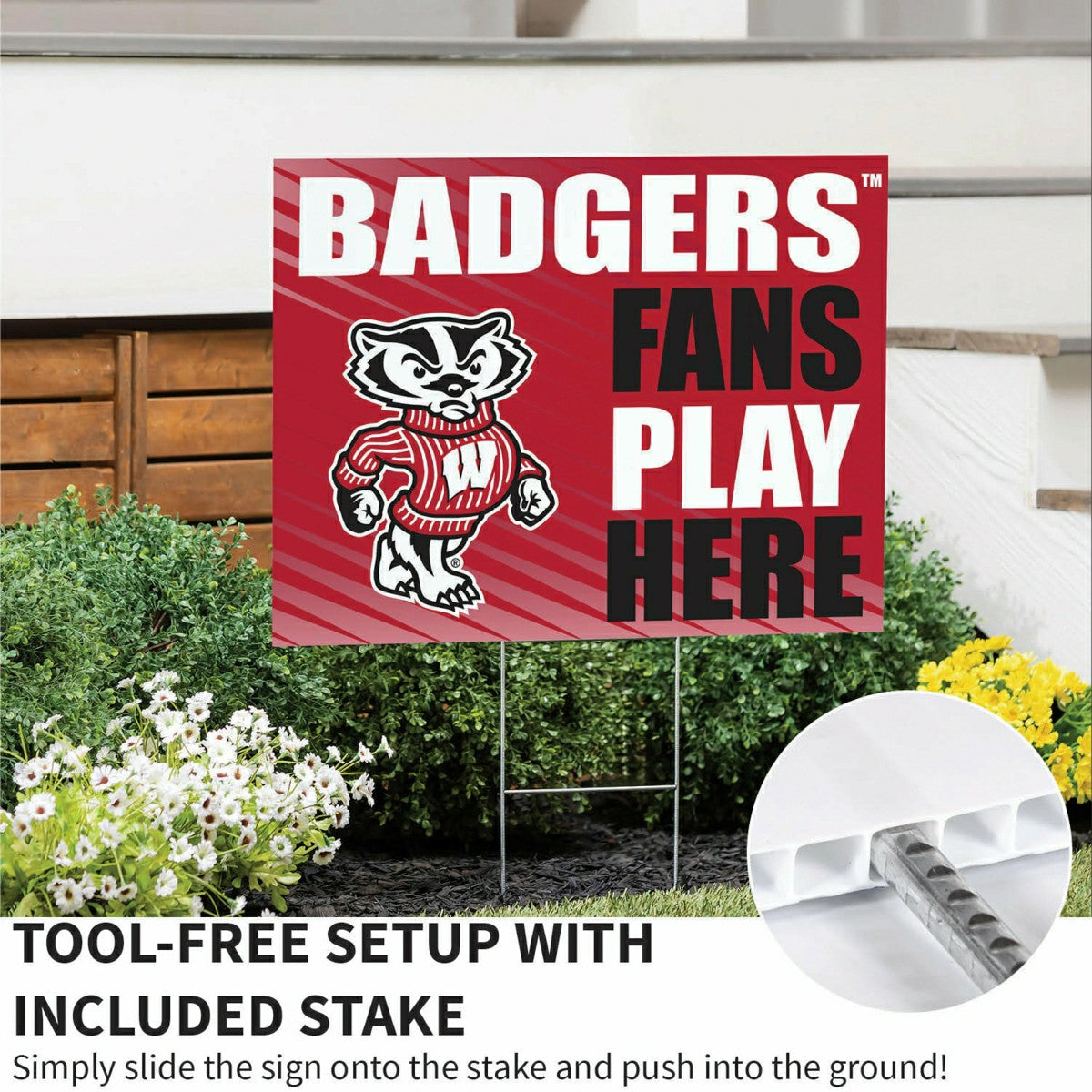 University of Wisconsin-Madison Coroplast Yard Sign "Fans Play Here"