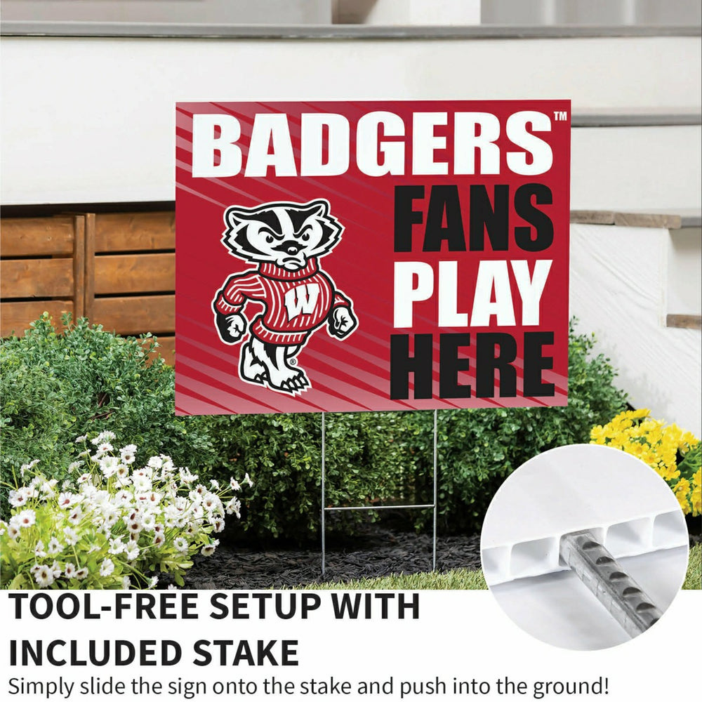 University of Wisconsin-Madison Coroplast Yard Sign "Fans Play Here"