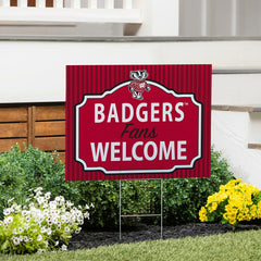 University of Wisconsin-Madison Coroplast Yard Sign, "Fans Welcome"