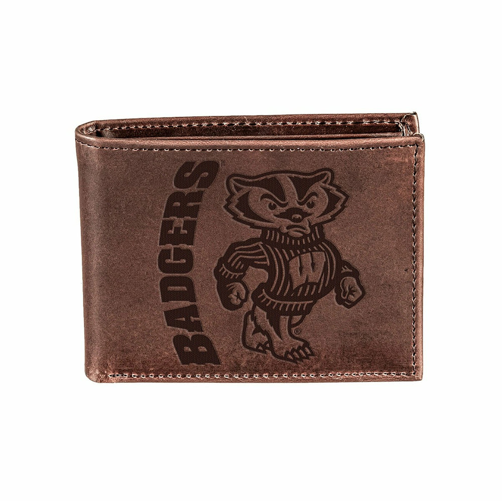 University of Wisconsin-Madison, Bi-Fold Wallet, Brown, CH, 100% Genui