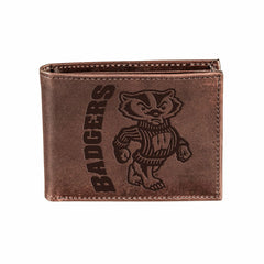 University of Wisconsin-Madison, Bi-Fold Wallet, Brown, CH, 100% Genui