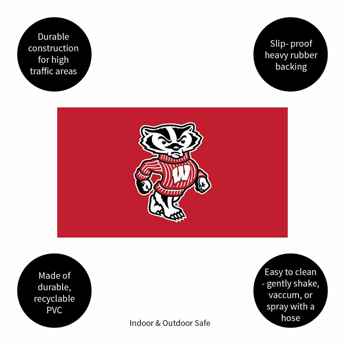 Full Color PVC Mat, 16" x 28", University of Wisconsin-Madison