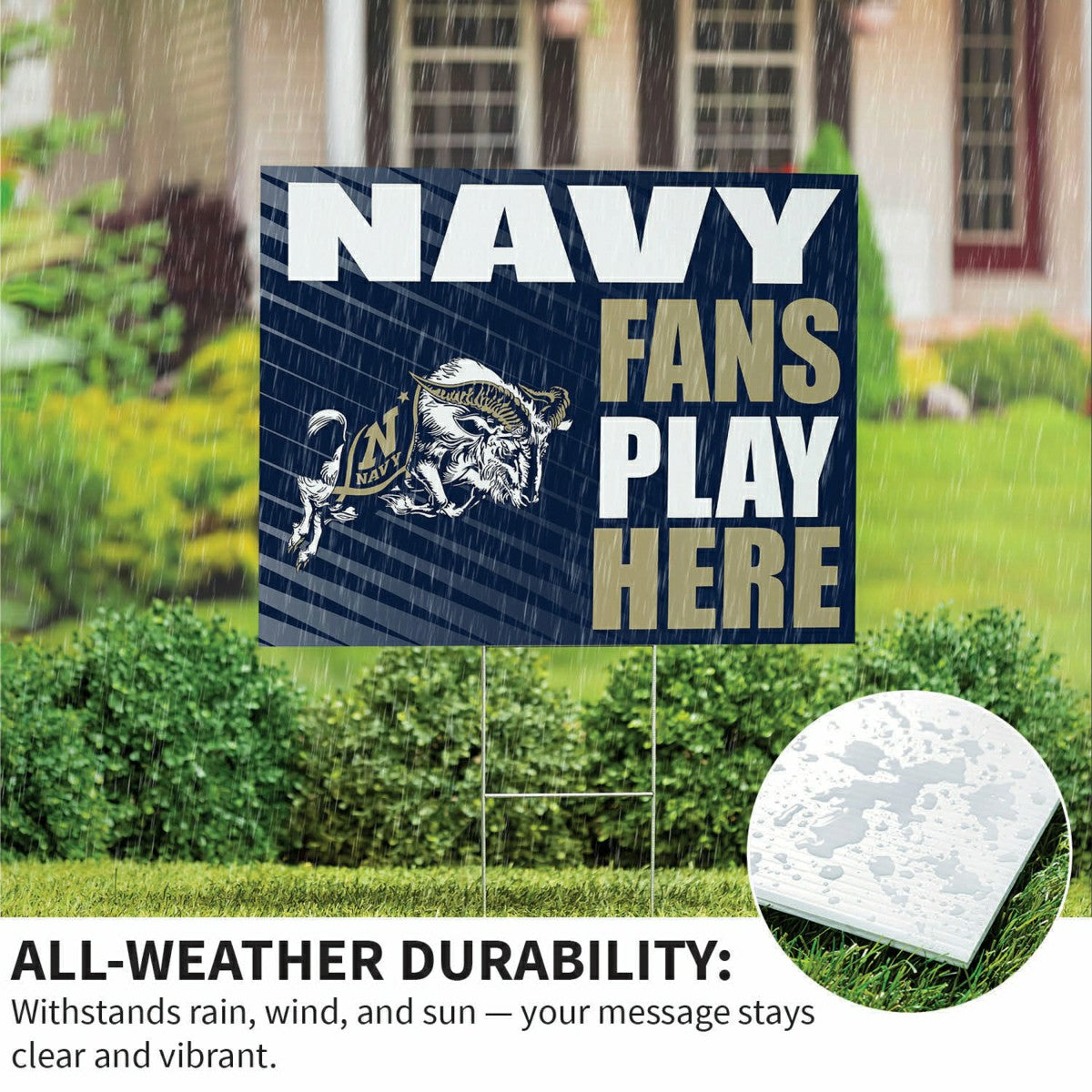 US Naval Academy Coroplast Yard Sign "Fans Play Here"