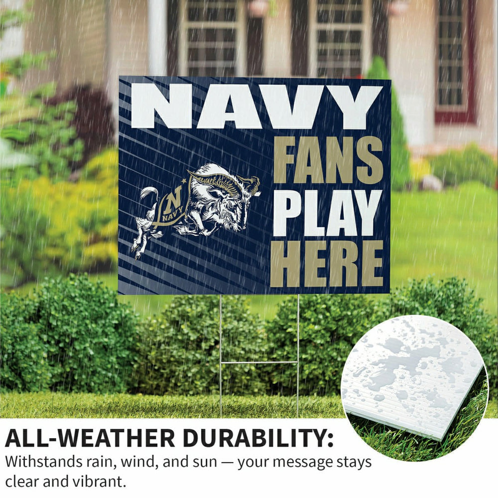 US Naval Academy Coroplast Yard Sign "Fans Play Here"