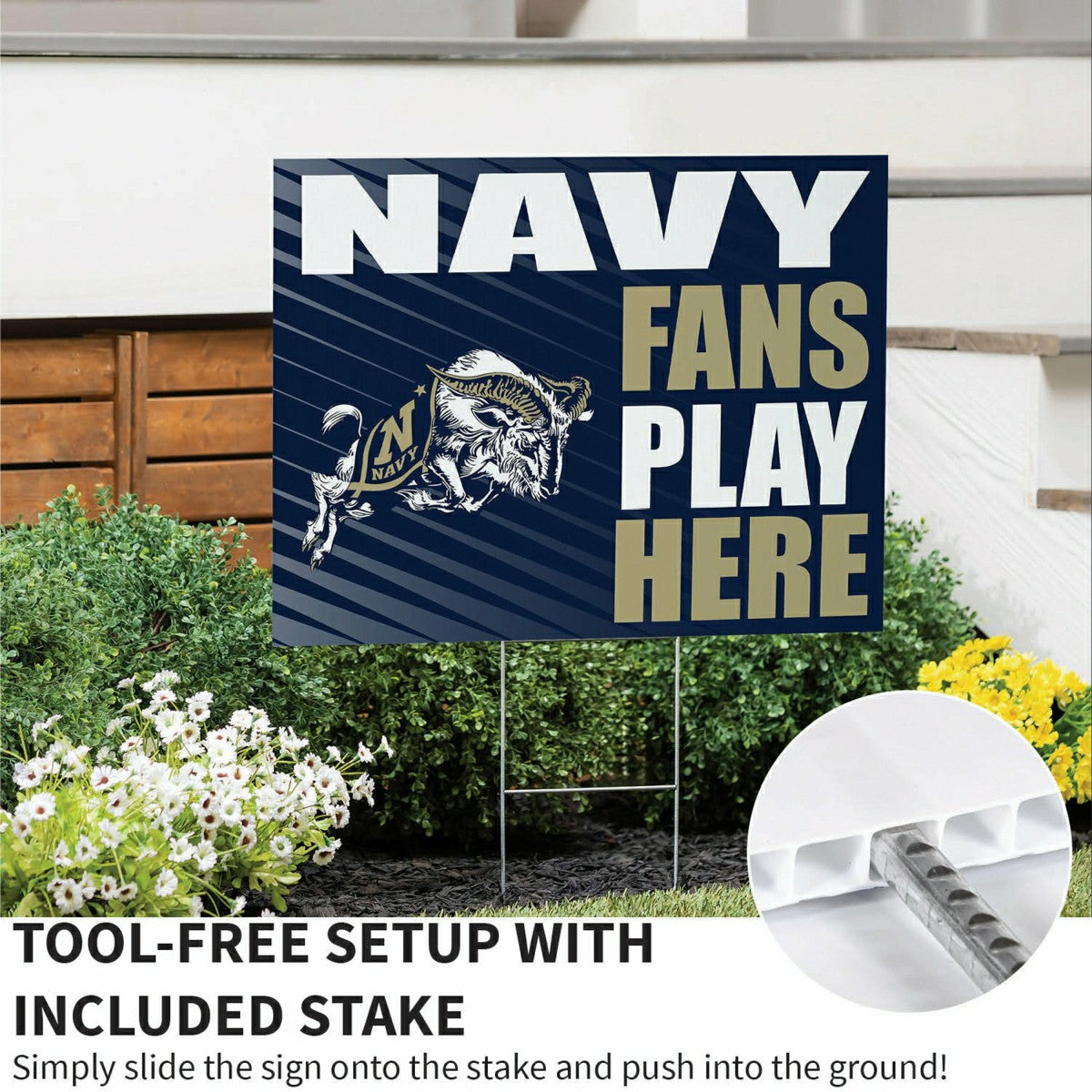 US Naval Academy Coroplast Yard Sign "Fans Play Here"