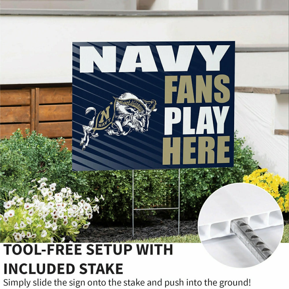 US Naval Academy Coroplast Yard Sign "Fans Play Here"