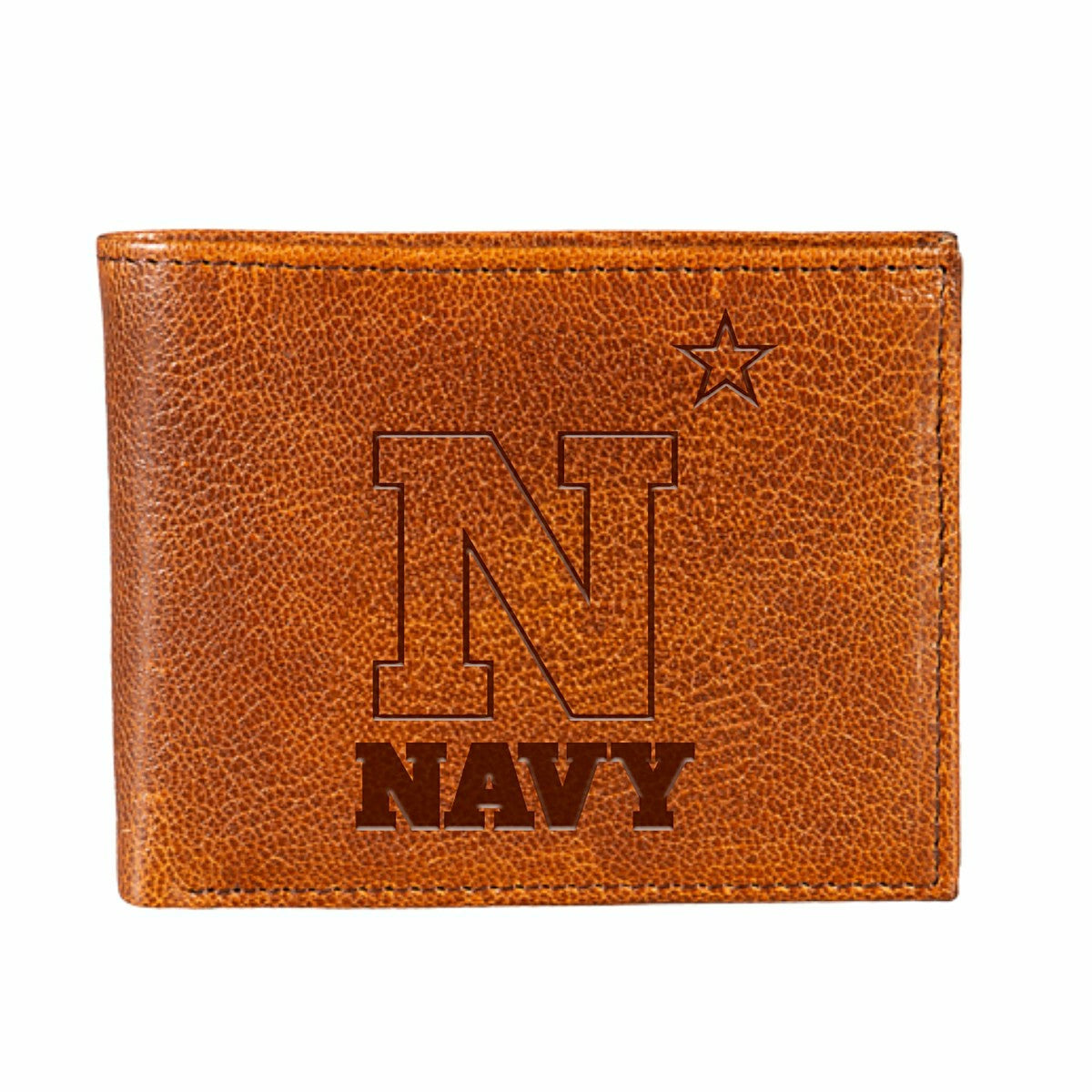 US Naval Academy, Embossed 100% Genuine Tumbled Leather Passcase Bi-Fo