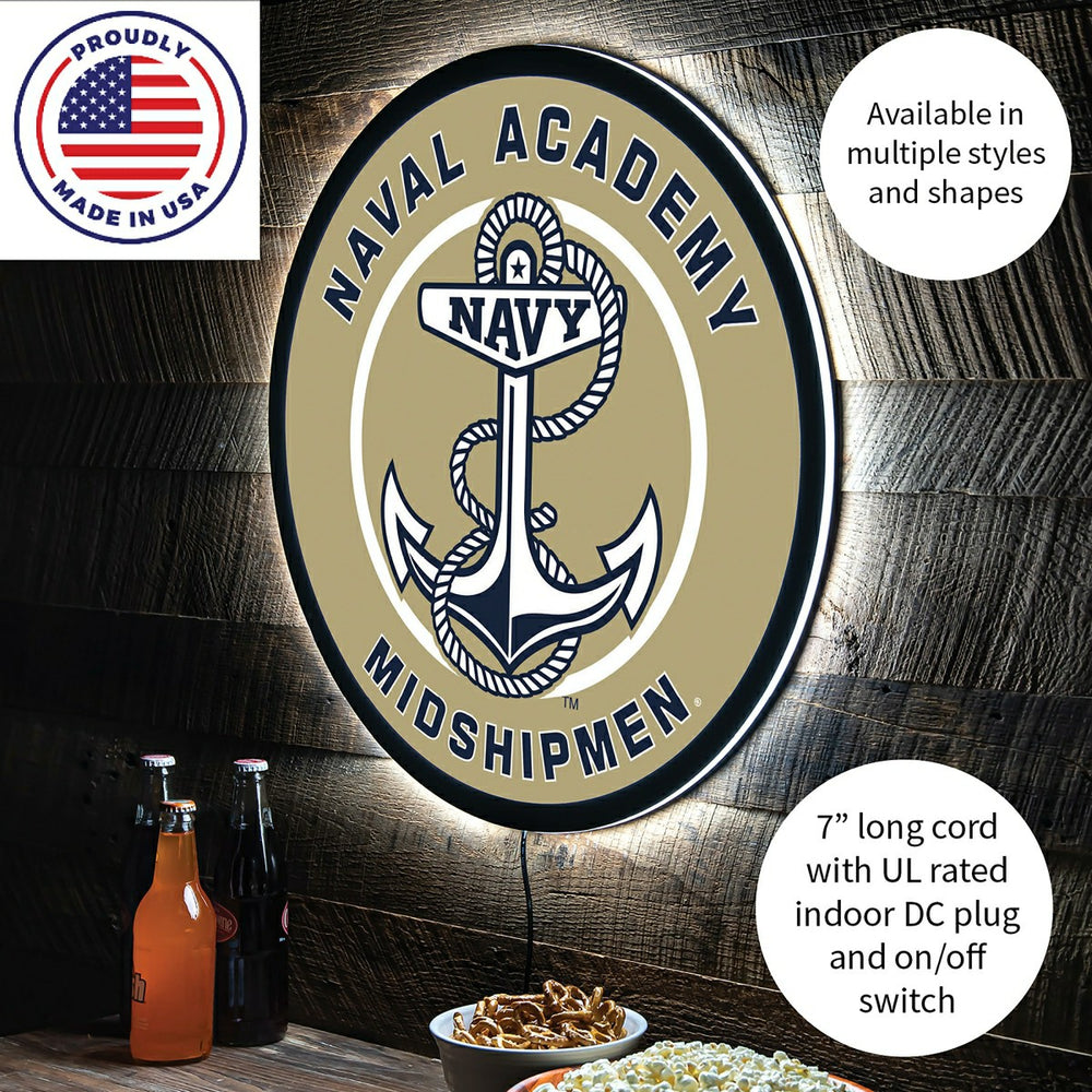 LED Wall Decor, Round, US Naval Academy
