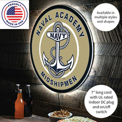 LED Wall Decor, Round, US Naval Academy