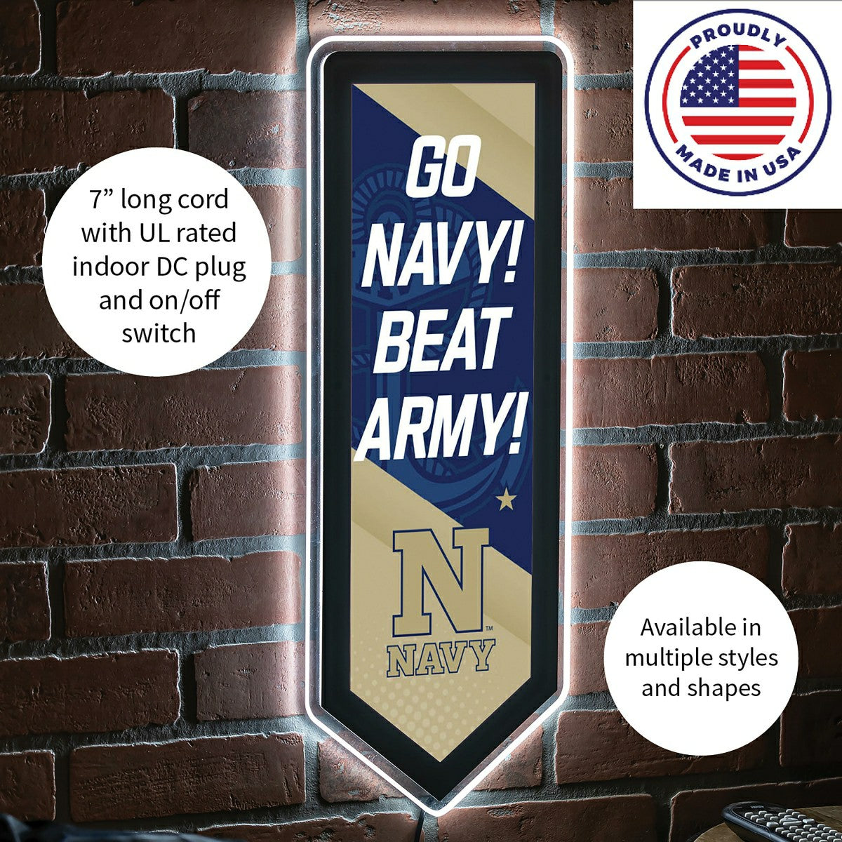 LED Wall Decor, Pennant, US Naval Academy