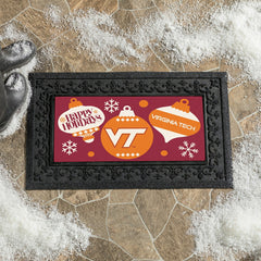 Virginia Tech Holiday Flocked Coir Sassafras Switch Mat, 22"x10"