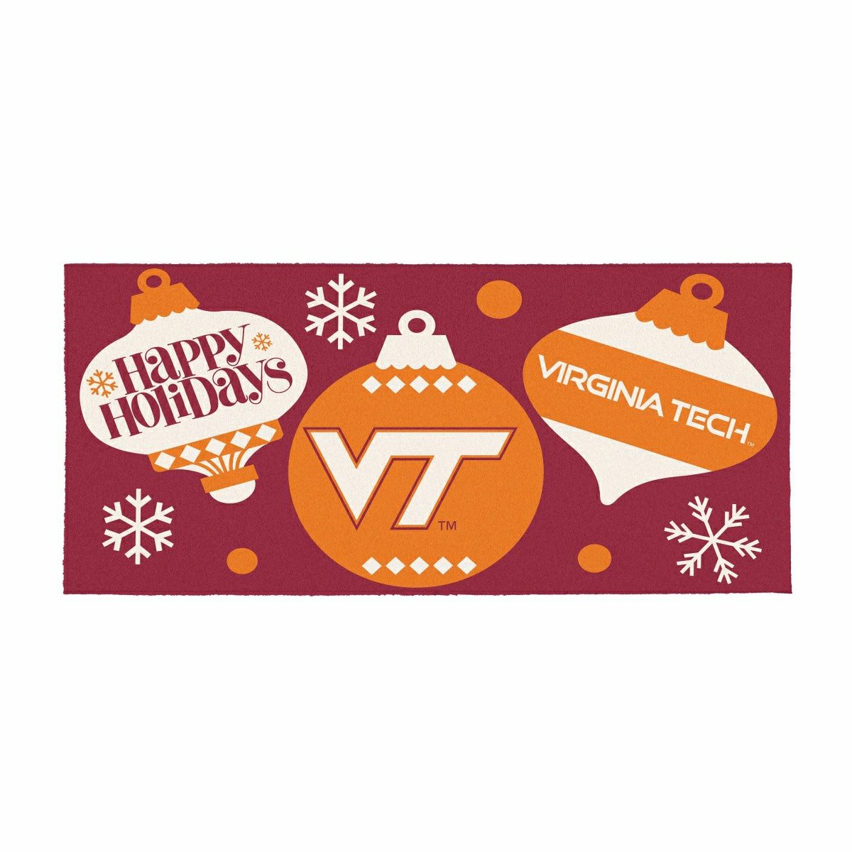 Virginia Tech Holiday Flocked Coir Sassafras Switch Mat, 22"x10"