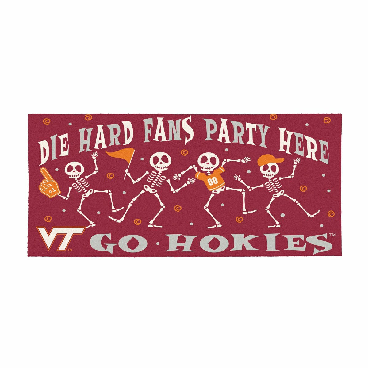Virginia Tech Flocked Coir Halloween Sassafras Switch Mat, 22"x10"