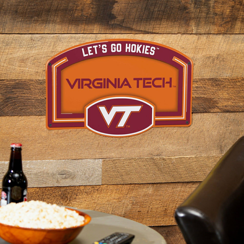 Virginia Tech USA Embossed Steel Wall Sign, 11" x 17"