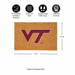 Virginia Tech Large Full Color Coir Mat, 36"x24"