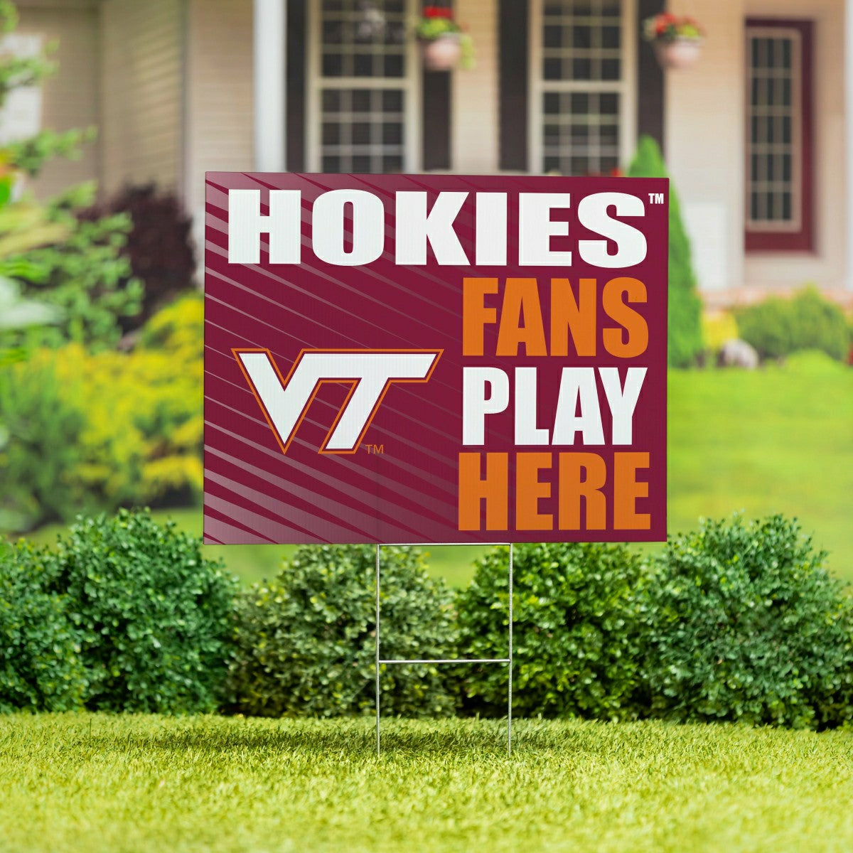 Virginia Tech Coroplast Yard Sign "Fans Play Here"