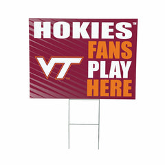 Virginia Tech Coroplast Yard Sign "Fans Play Here"