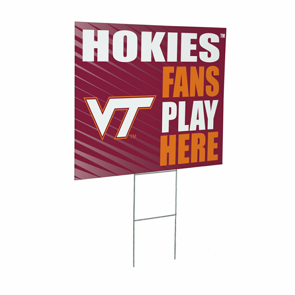 Virginia Tech Coroplast Yard Sign "Fans Play Here"