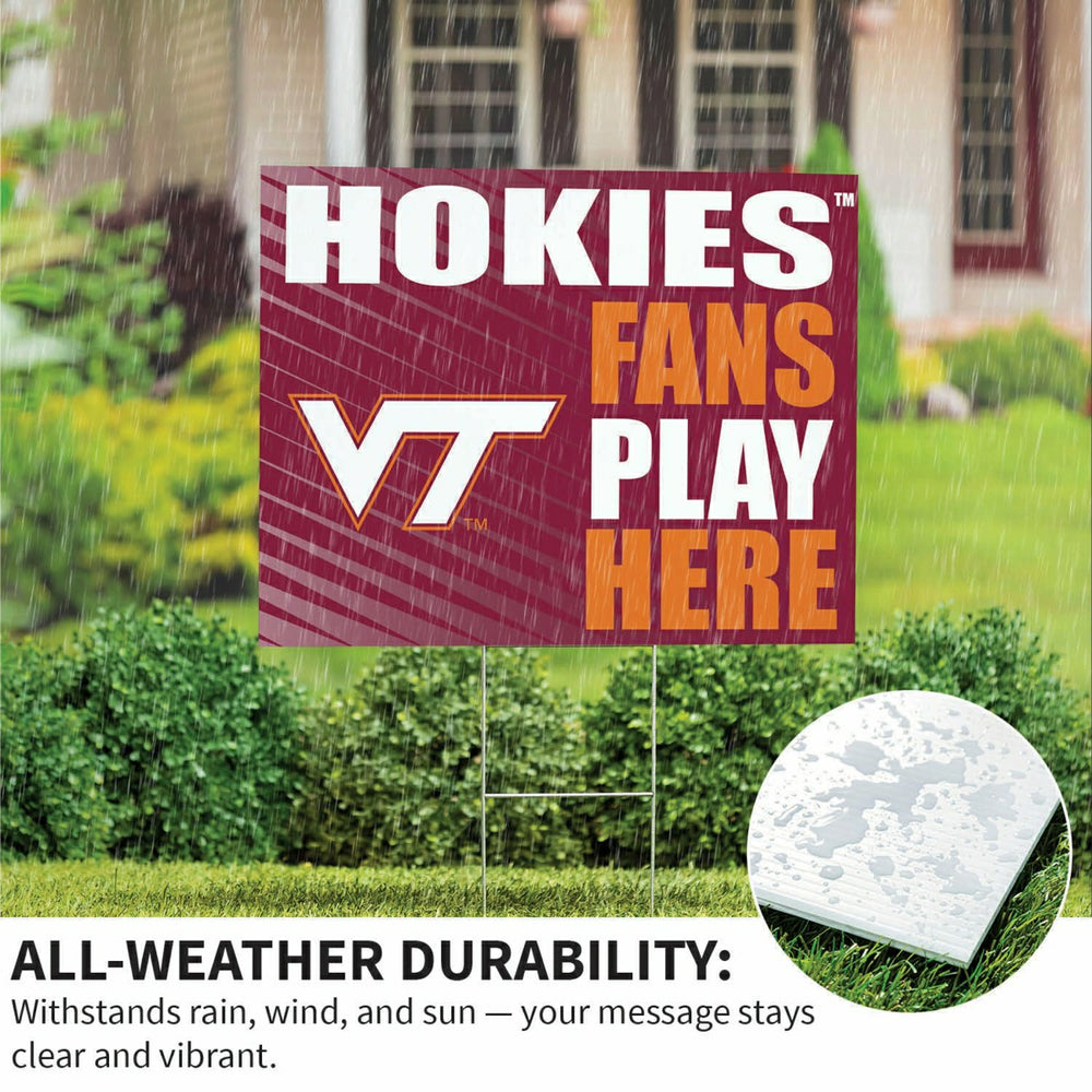 Virginia Tech Coroplast Yard Sign "Fans Play Here"