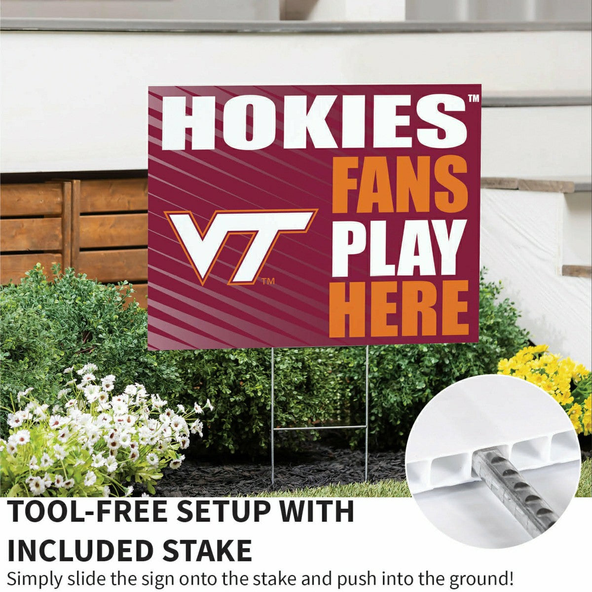 Virginia Tech Coroplast Yard Sign "Fans Play Here"