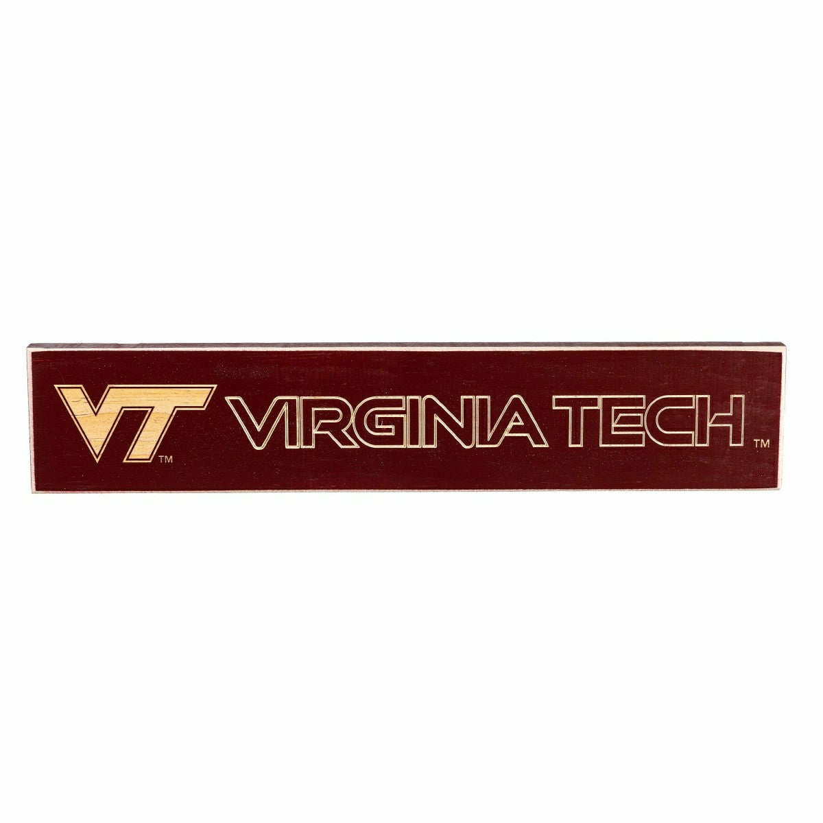 Virginia Tech Engraved Wood Sign, 3.5" x 18"